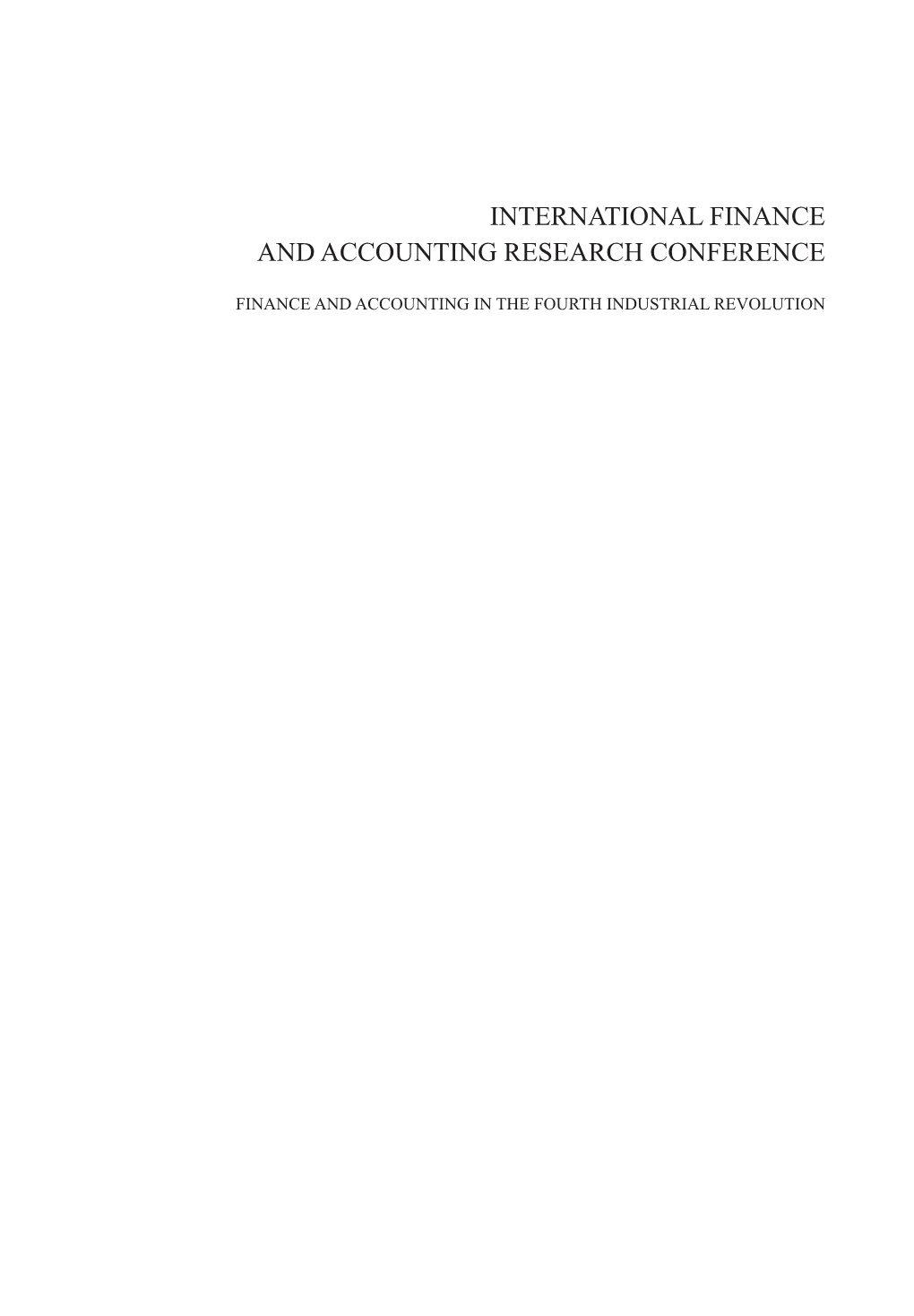 International Finance and Accounting Research Conference