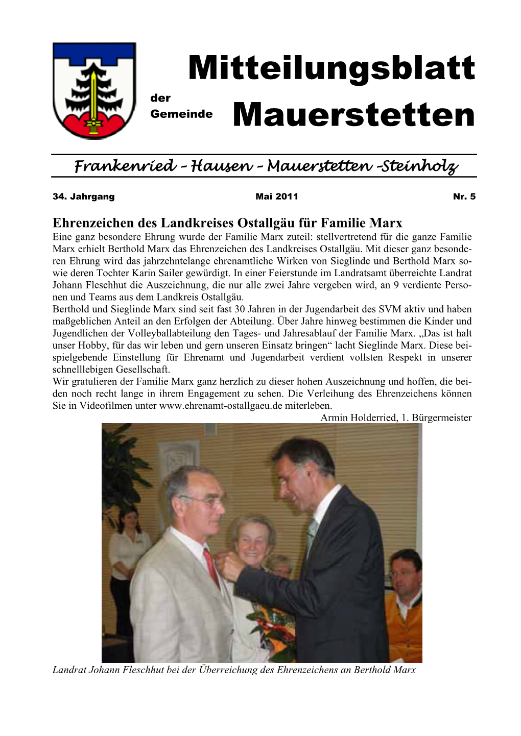 Mitteilungsblatt Mai 2011
