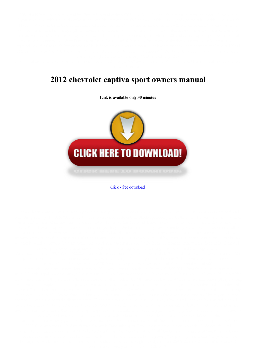 2012 Chevrolet Captiva Sport Owners Manual