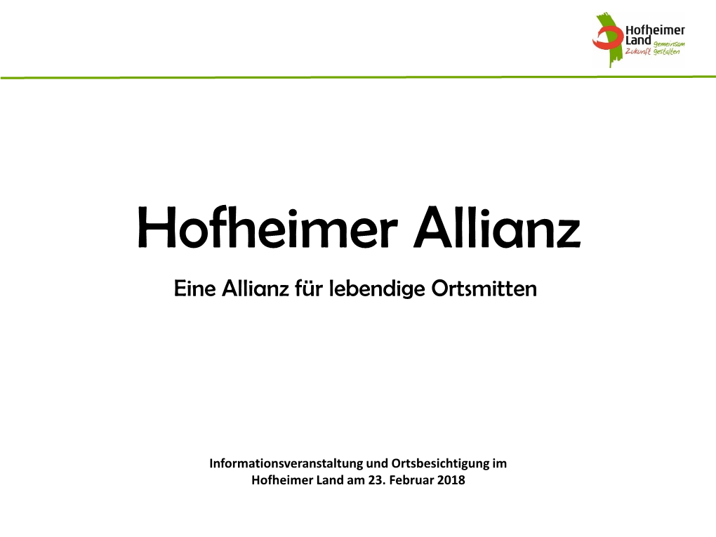 Hofheimer Allianz Eine Allianz Für Lebendige Ortsmitten