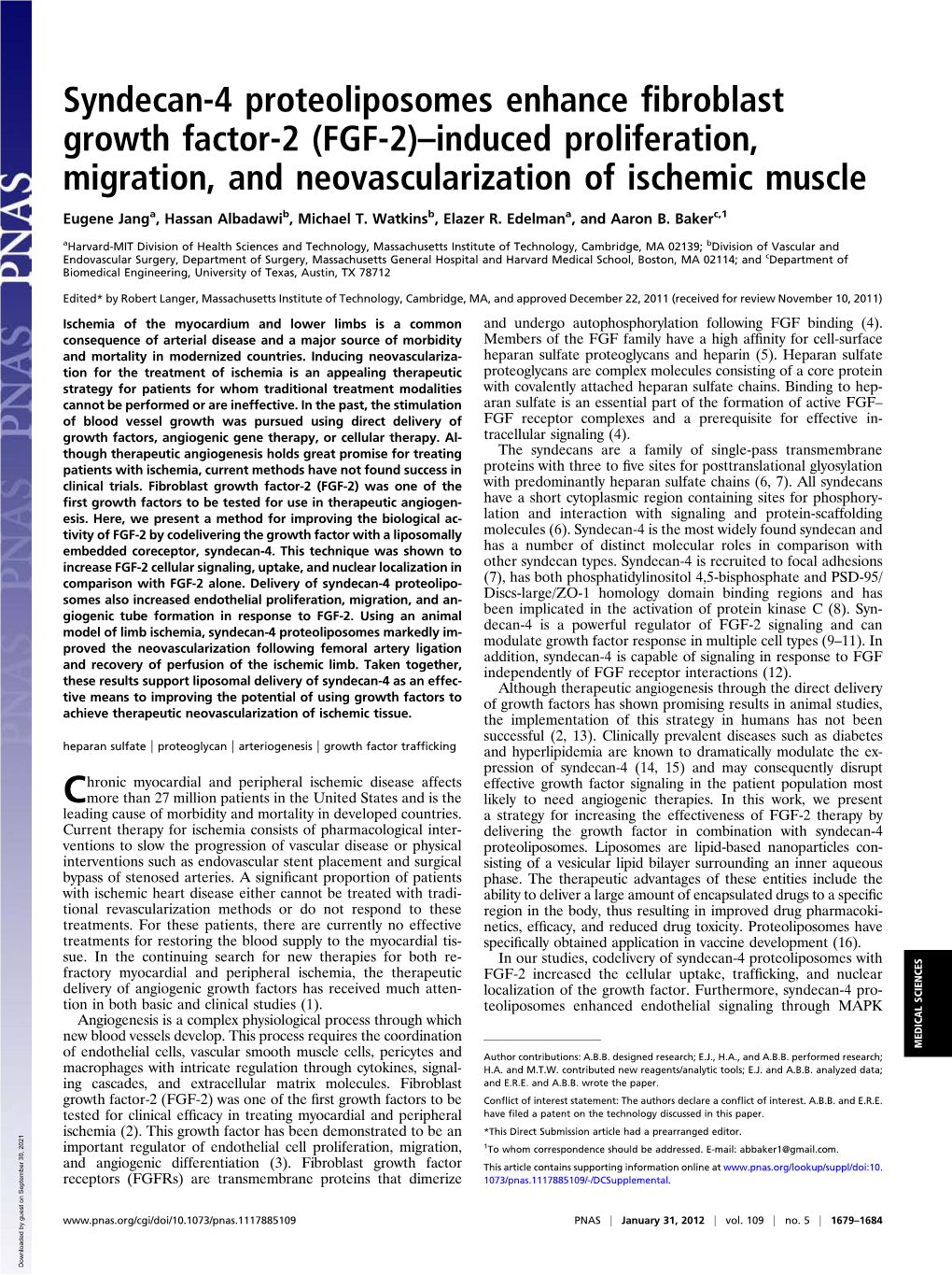 FGF-2)–Induced Proliferation, Migration, and Neovascularization of Ischemic Muscle