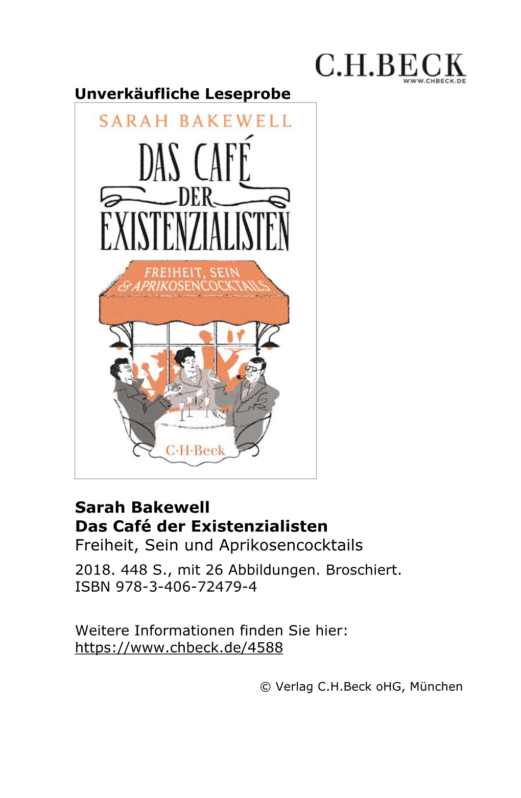 Unverkäufliche Leseprobe Sarah Bakewell Das Café Der