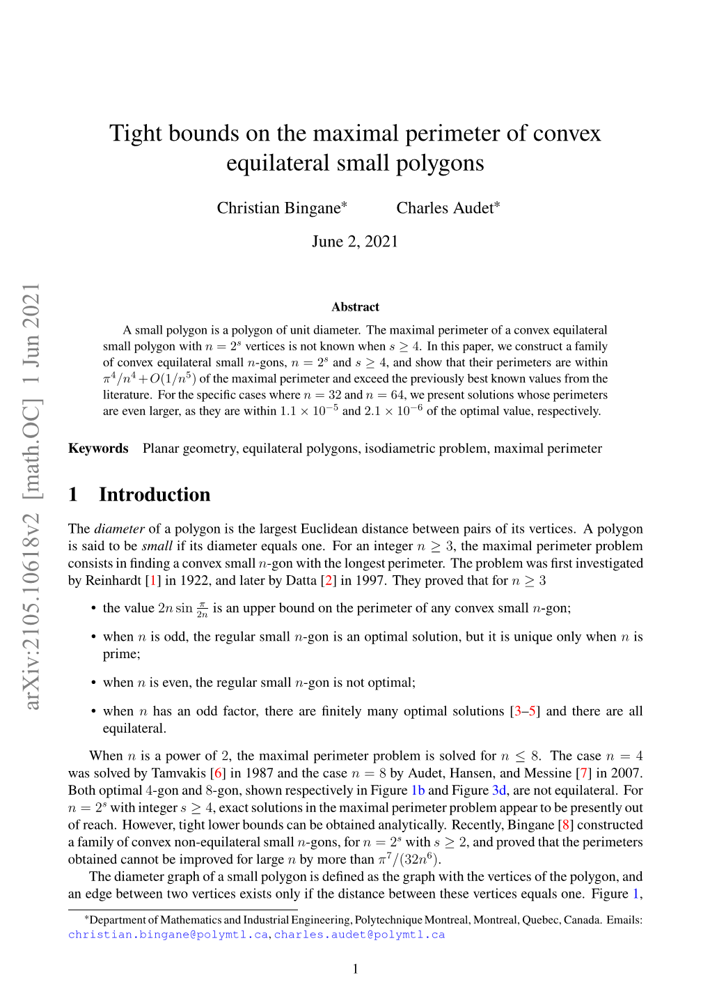 Arxiv:2105.10618V2 [Math.OC] 1 Jun 2021 Tight Bounds on the Maximal