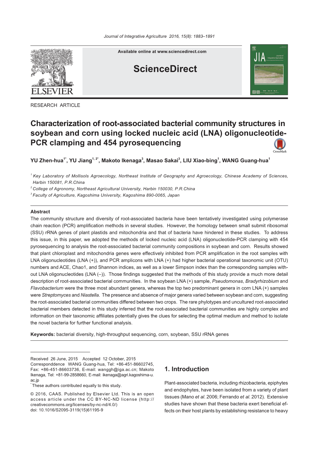 Characterization of Root-Associated Bacterial Community Structures In