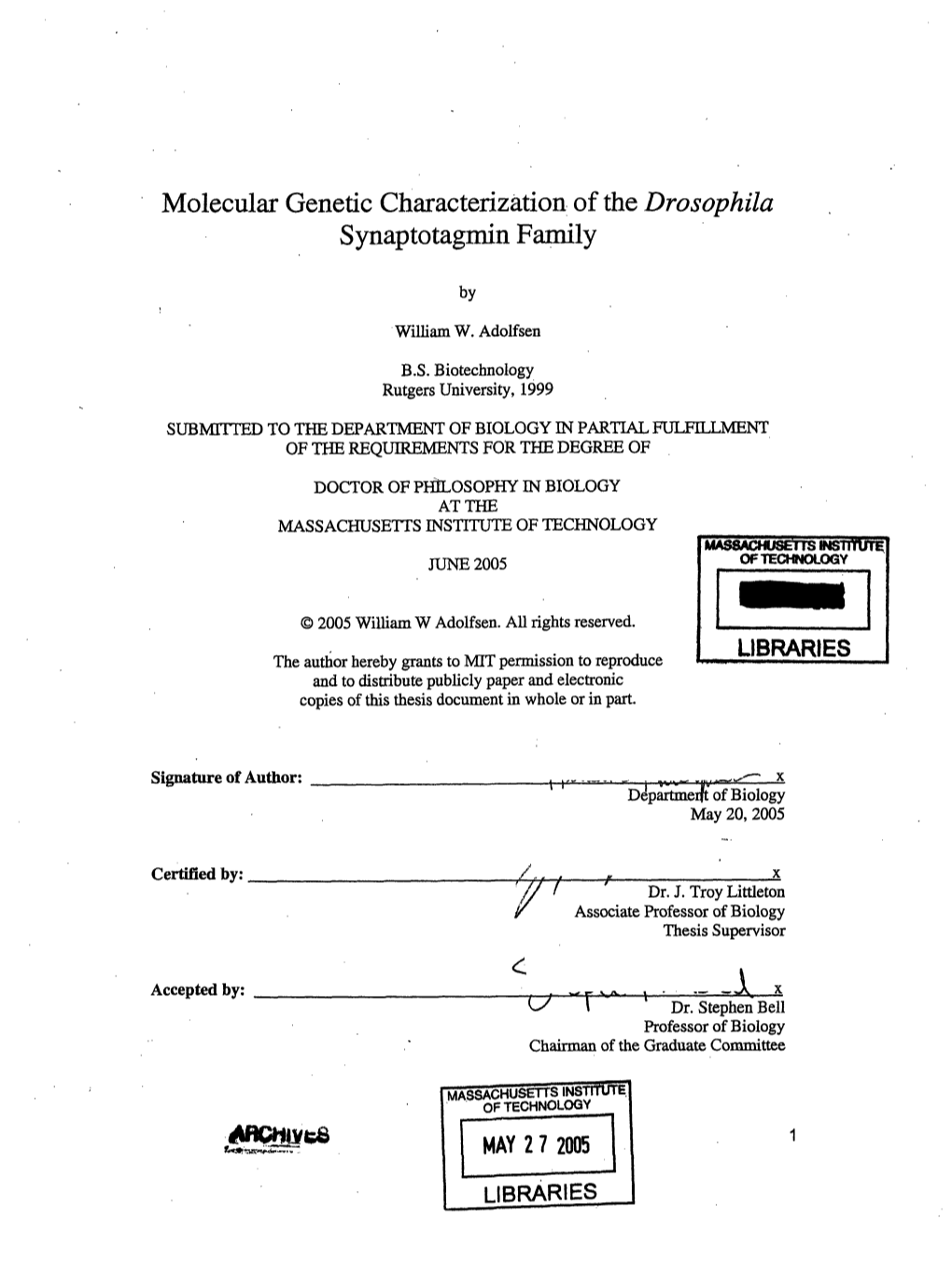 Molecular Genetic Characterization of the Drosophila Synaptotagmin Family