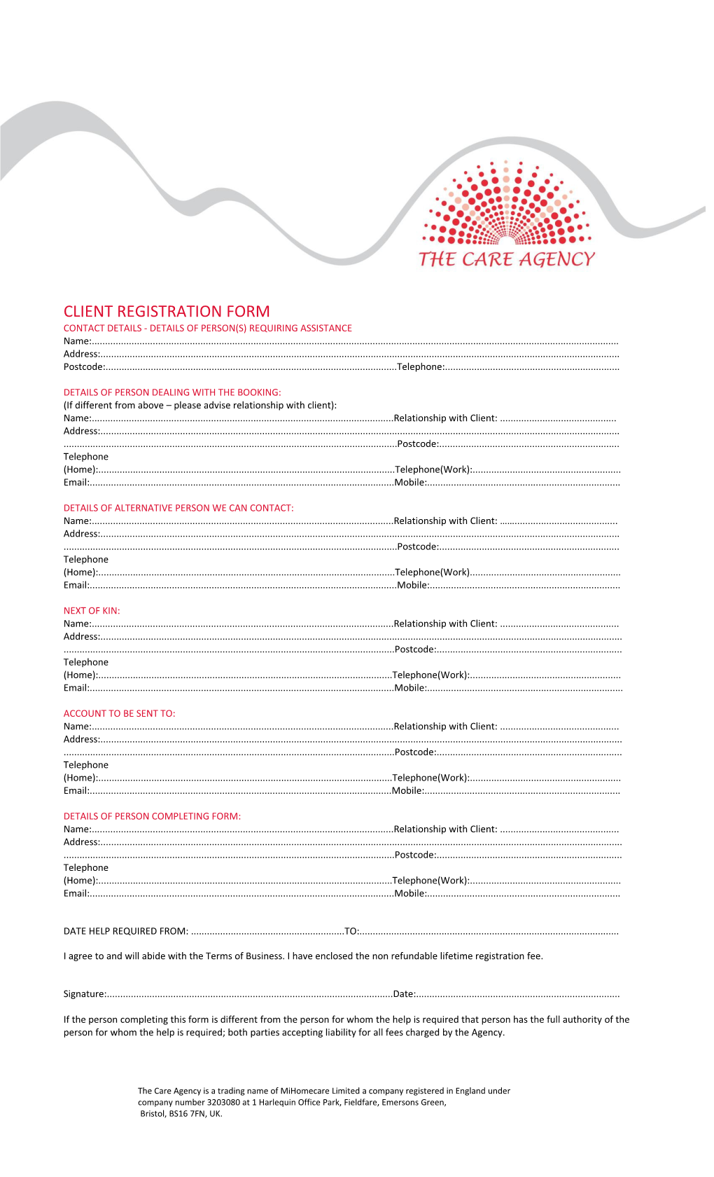 Contact Details - Details of Person(S) Requiring Assistance