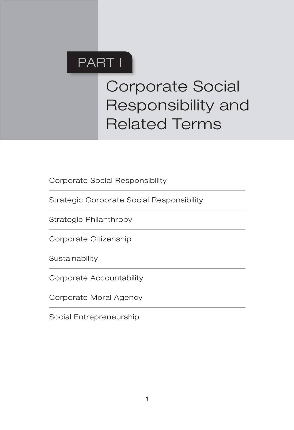 Corporate Social Responsibility and Related Terms