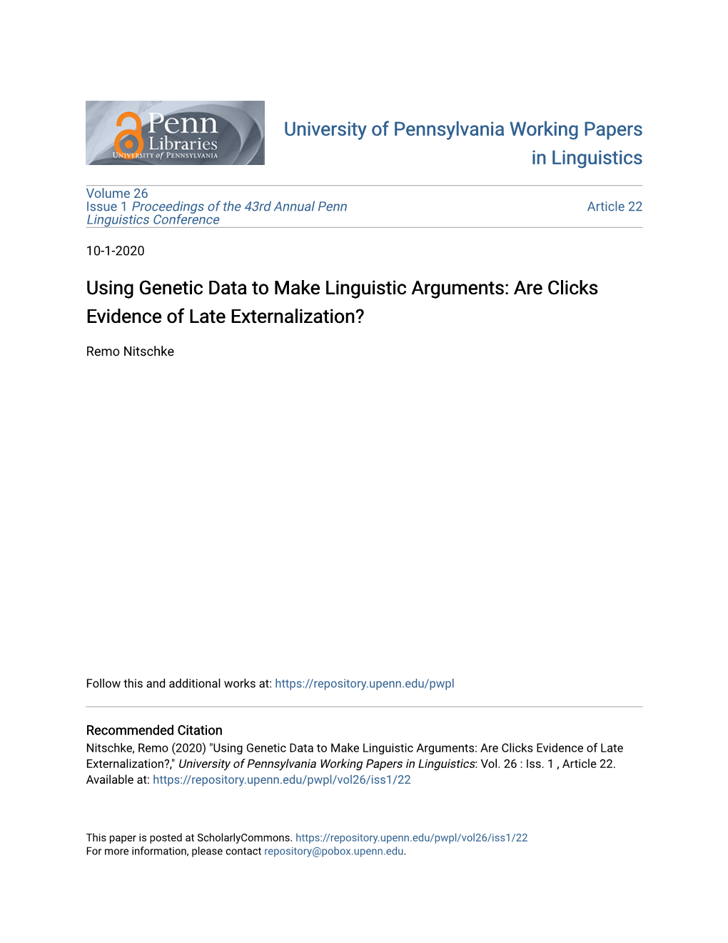 Using Genetic Data to Make Linguistic Arguments: Are Clicks Evidence of Late Externalization?