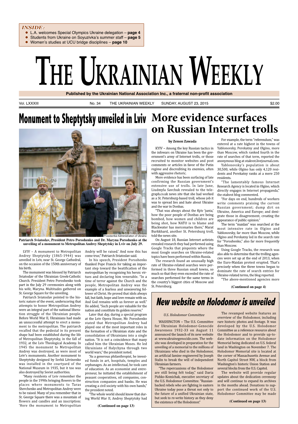 The Ukrainian Weekly, 2015