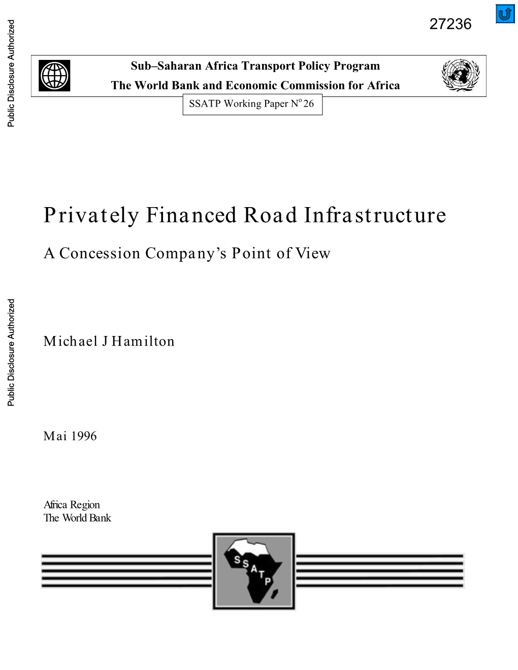 Privately Financed Road Infrastructure A