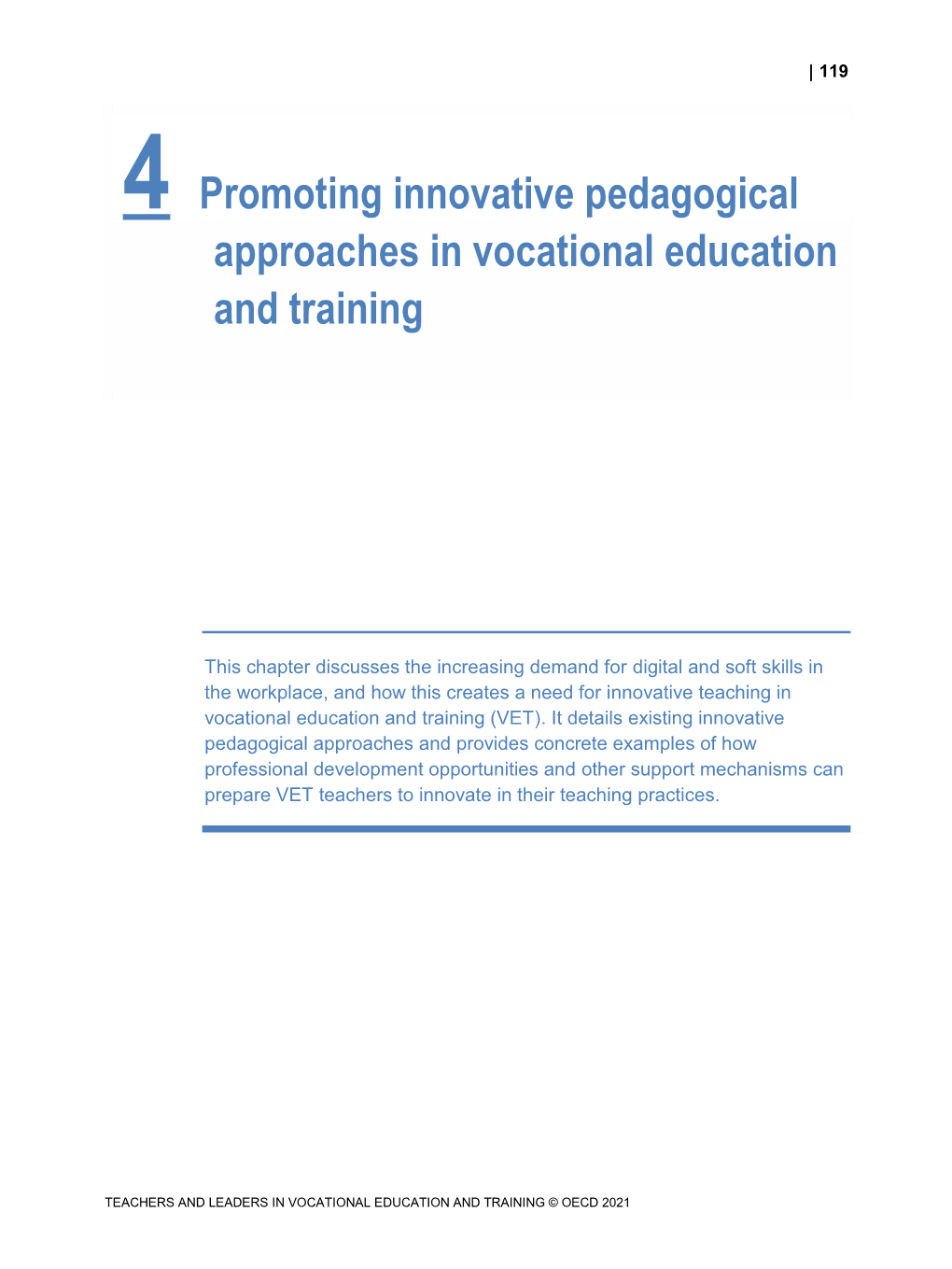 4 Promoting Innovative Pedagogical Approaches in Vocational Education and Training