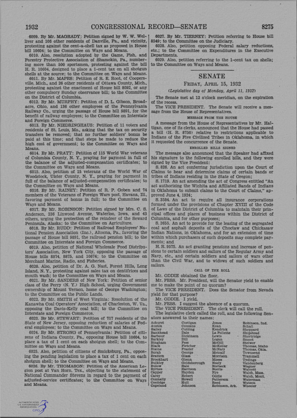 Congressional Record-Senate 8275 Senate