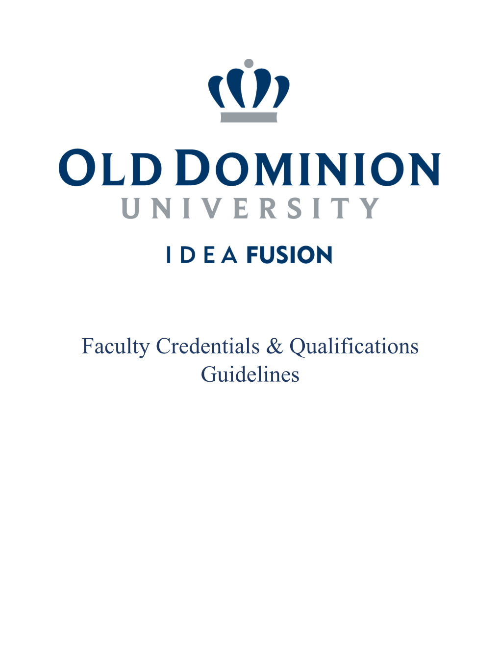 Faculty Credentials & Qualifications Guidelines