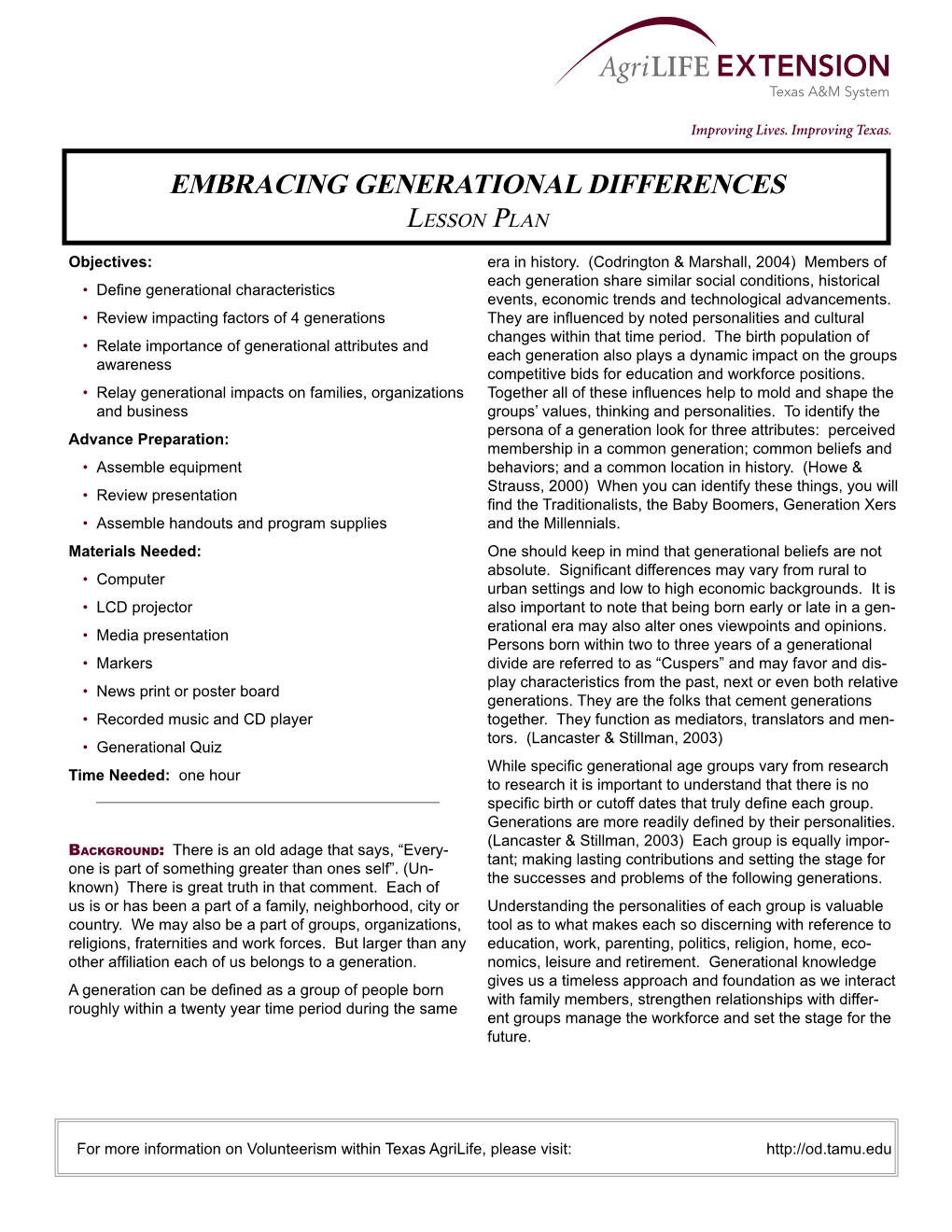 Embracing Generational Differences Lesson Plan