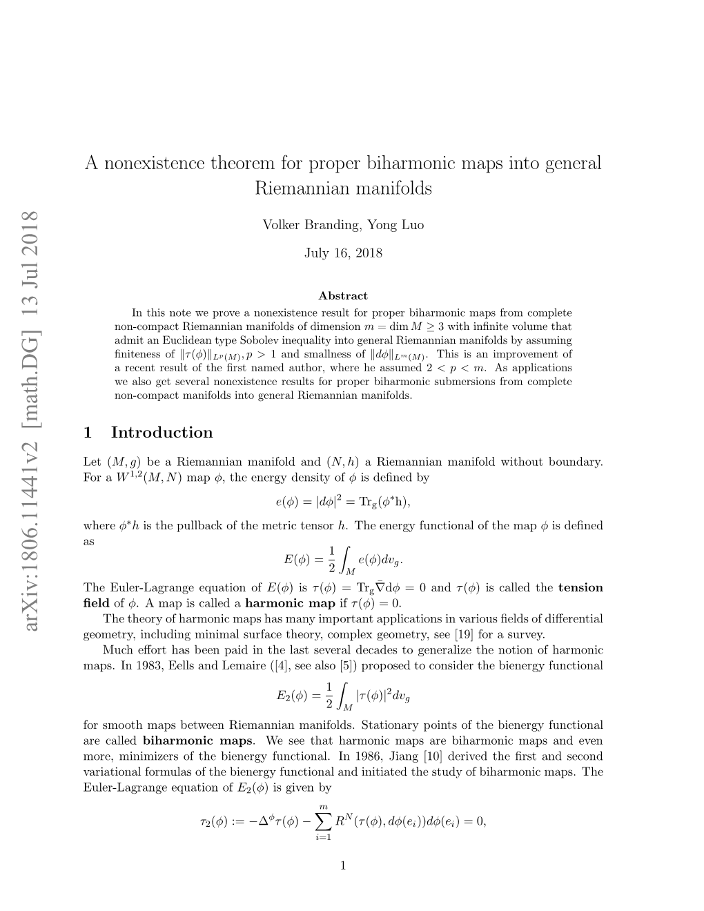 A Nonexistence Theorem for Proper Biharmonic Maps Into General Riemannian Manifolds