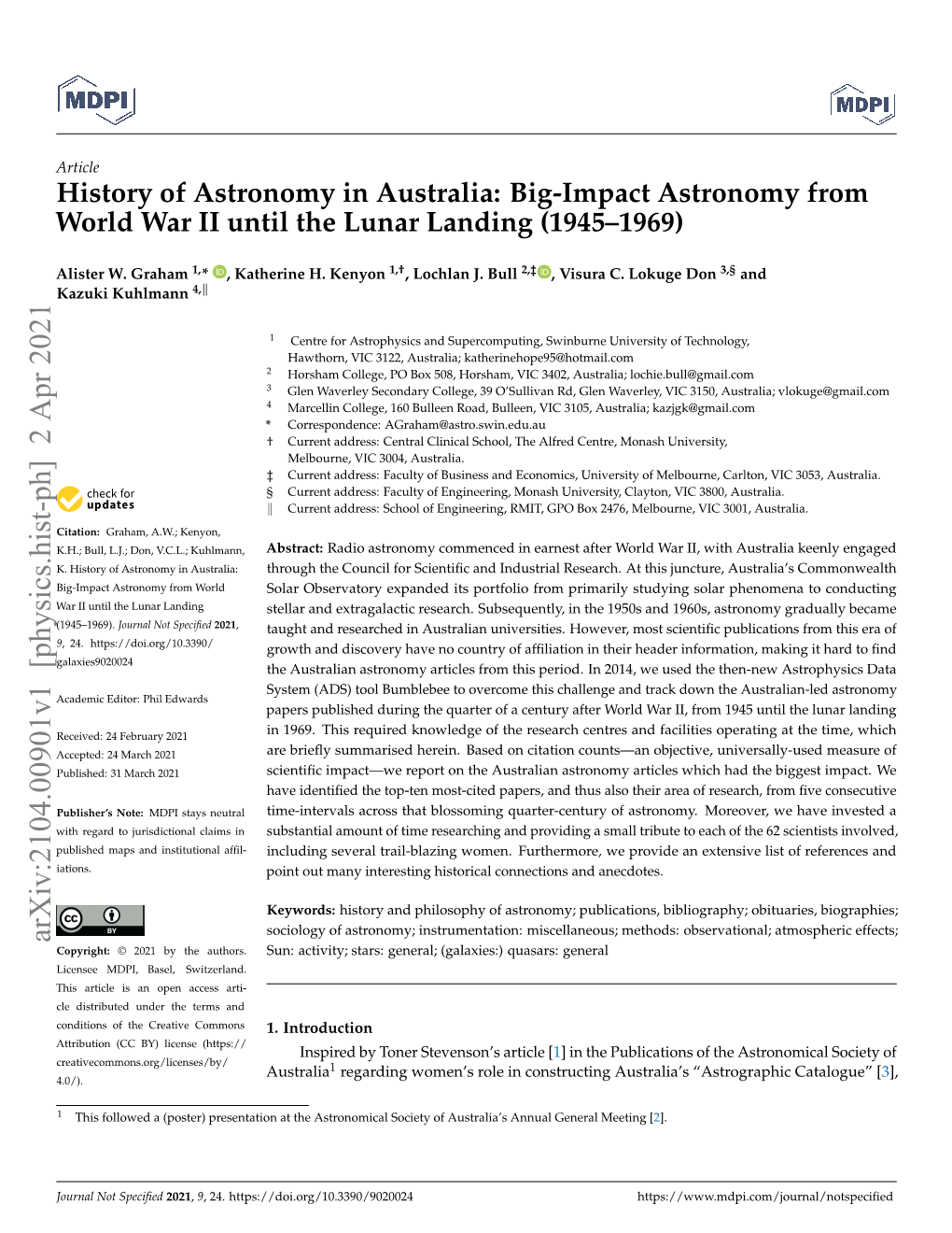 Big-Impact Astronomy from World War II Until the Lunar Landing (1945–1969)