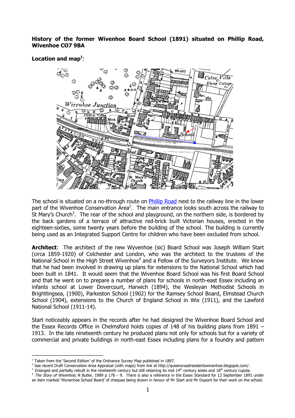 1 History of the Former Wivenhoe Board School (1891)