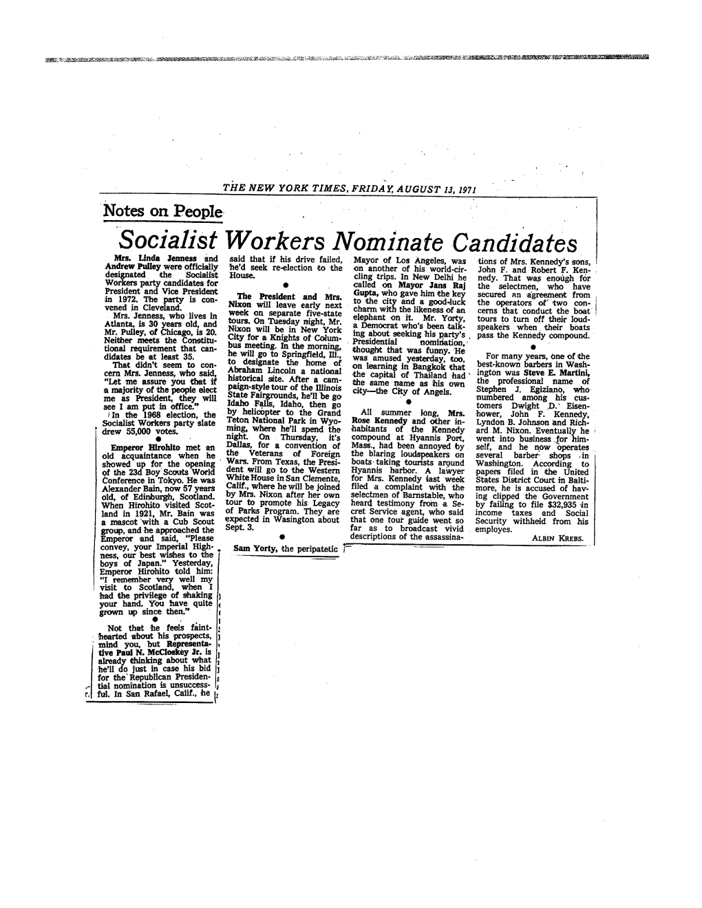 Socialist Workers Nominate Candidates Mrs