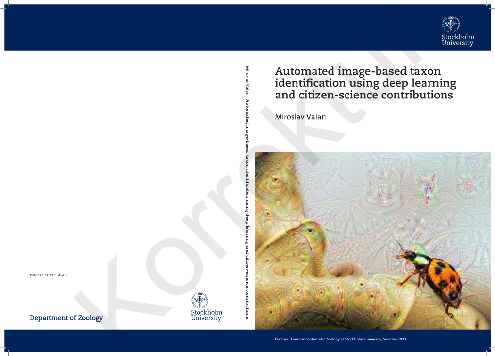 Automated Image-Based Taxon Identification Using Deep Learning