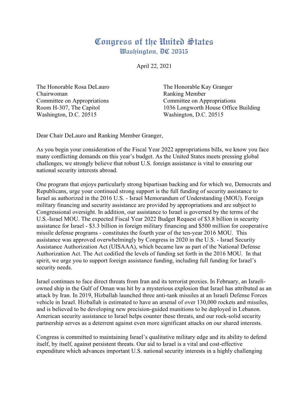 Letter Chair Delauro and Ranking Member Granger Page 4