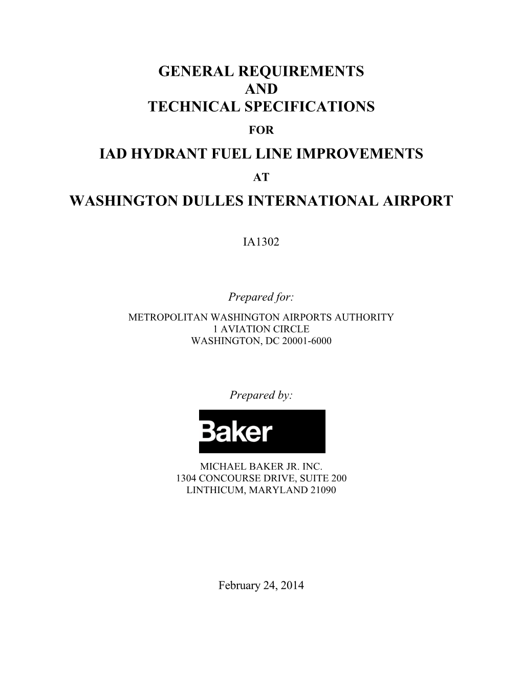 General Requirements and Technical Specifications Iad