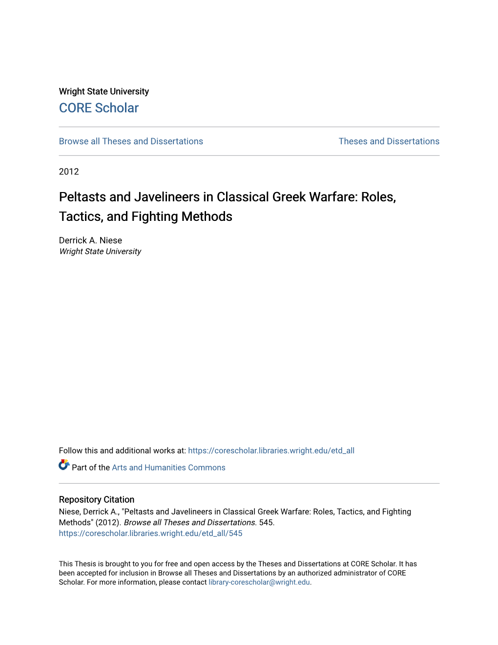 Peltasts and Javelineers in Classical Greek Warfare: Roles, Tactics, and Fighting Methods