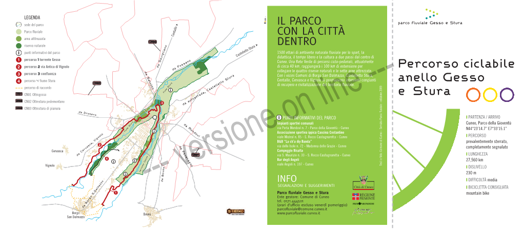 Percorso Ciclabile Anello Gesso E Stura