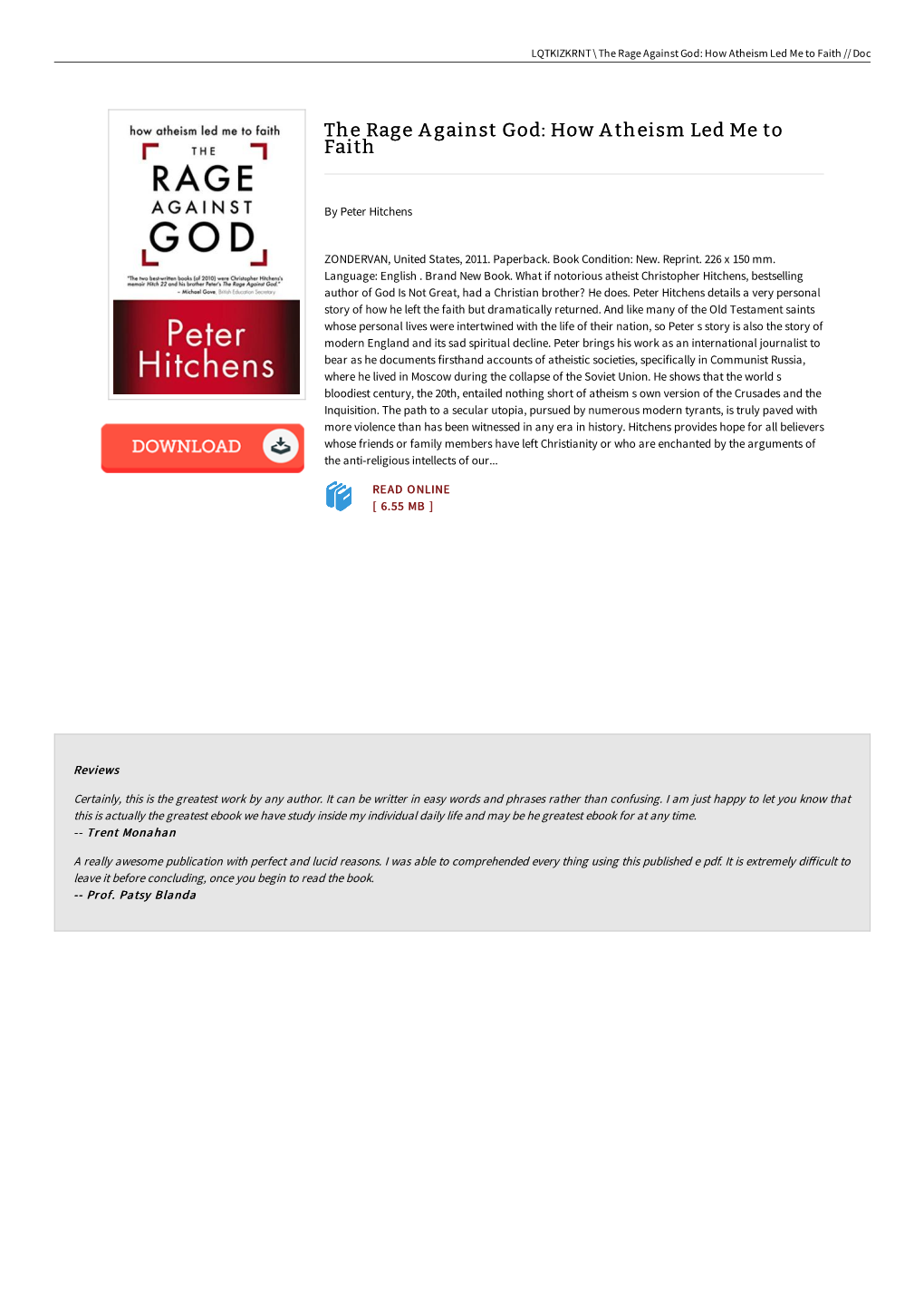 Kindle &gt; the Rage Against God: How Atheism Led Me to Faith