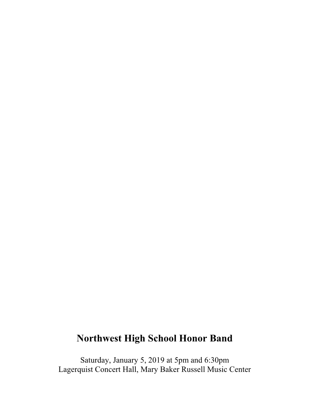 Northwest High School Honor Band
