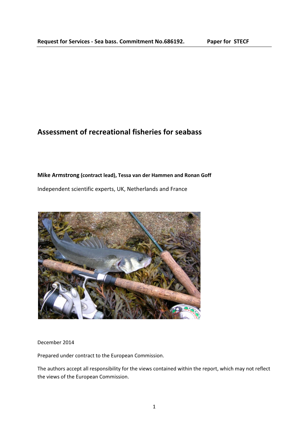 Assessment of Recreational Fisheries for Seabass