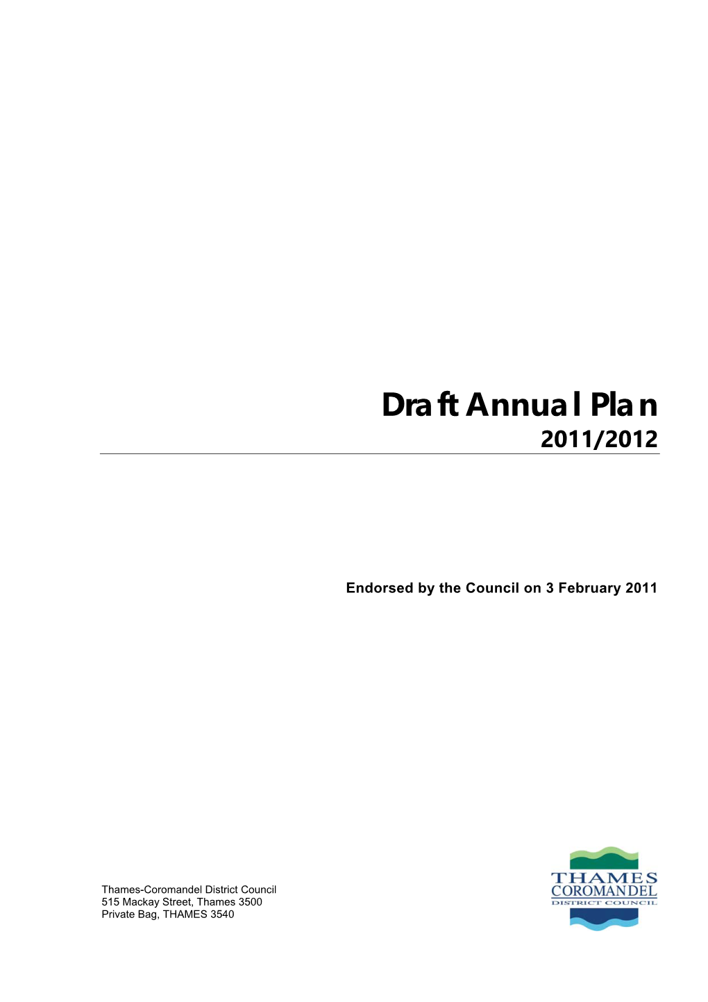Draft 2009-2010 Annual Plan