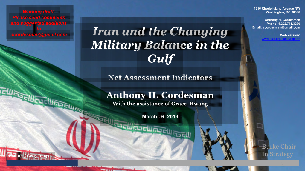 Iran and the Changing Military Balance in the Gulf