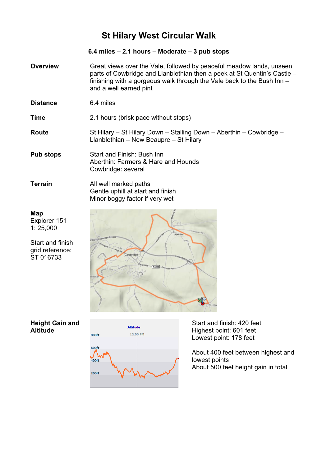 St Hilary West Circular Walk