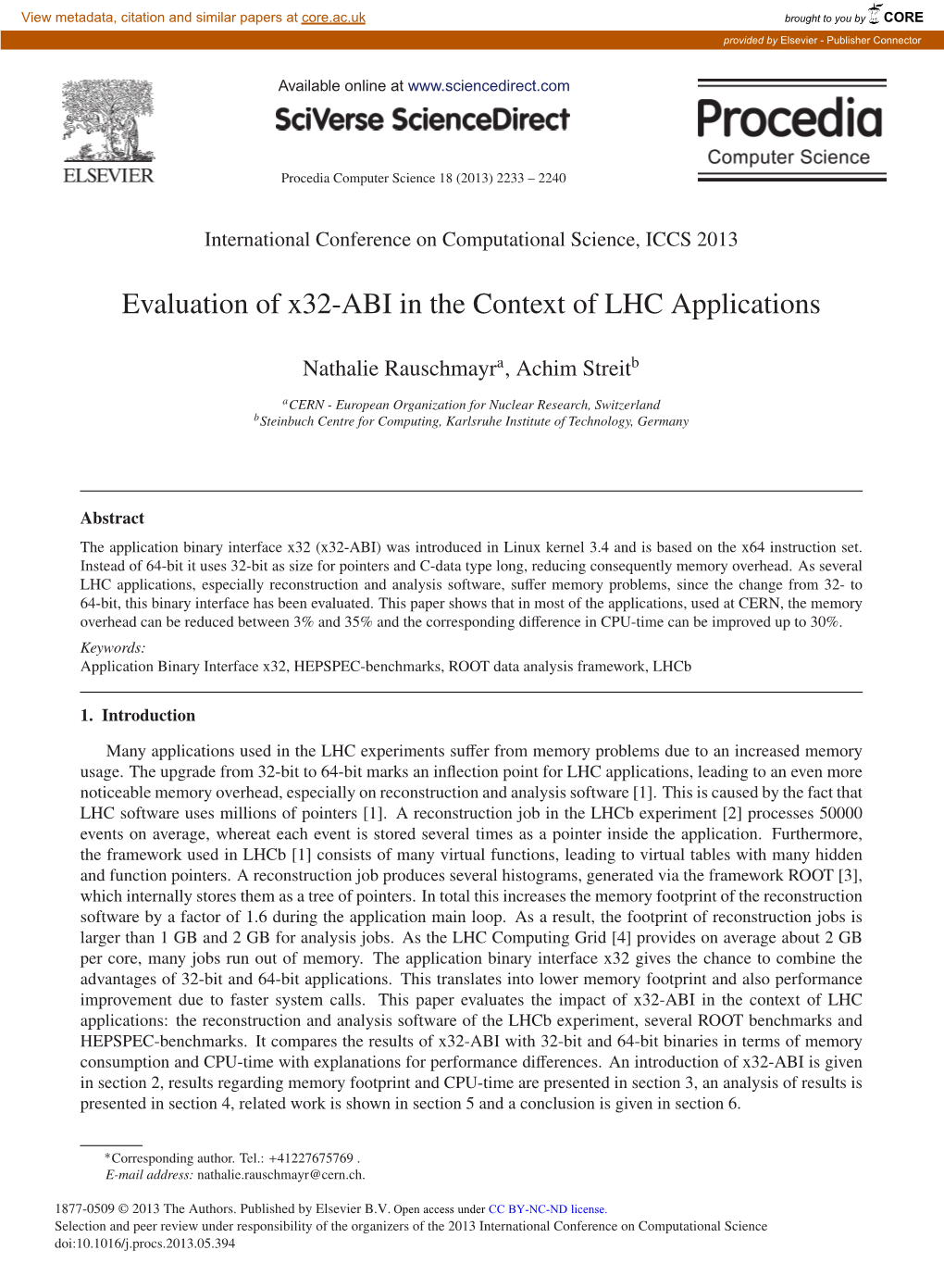 Evaluation of X32-ABI in the Context of LHC Applications