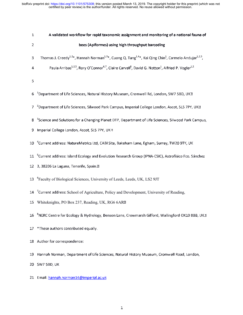 A Validated Workflow for Rapid Taxonomic Assignment and Monitoring of a National Fauna Of