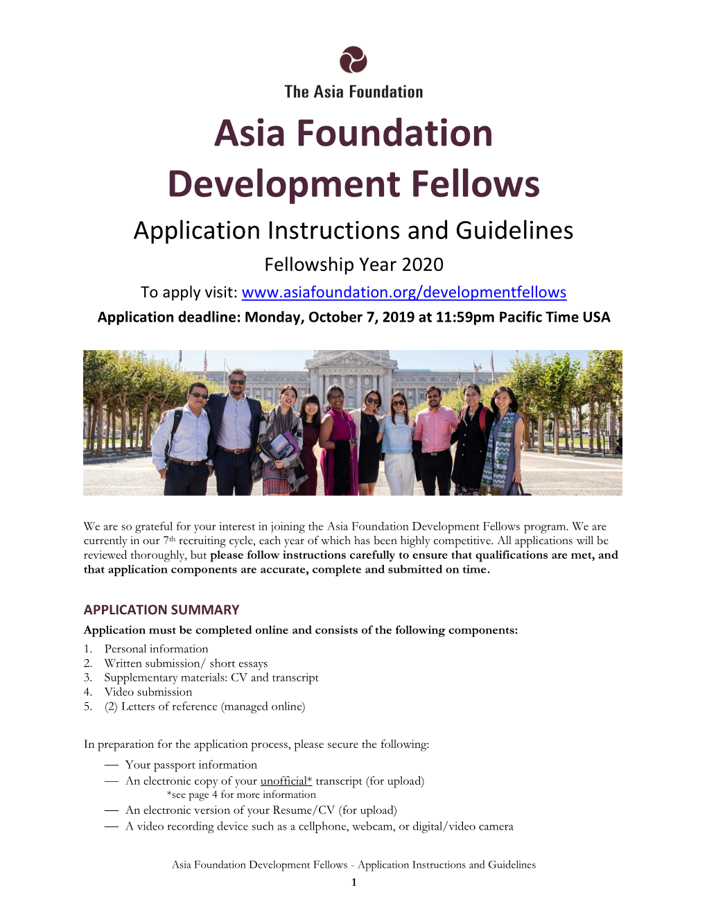Asia Foundation Development Fellows