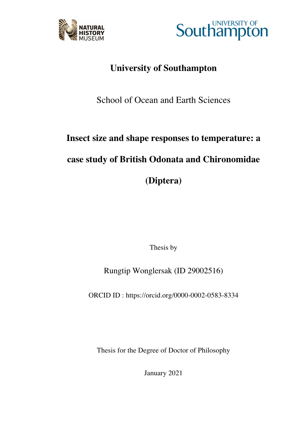 Insect Size and Shape Responses to Temperature: a Case Study of British Odonata and Chironomidae (Diptera)