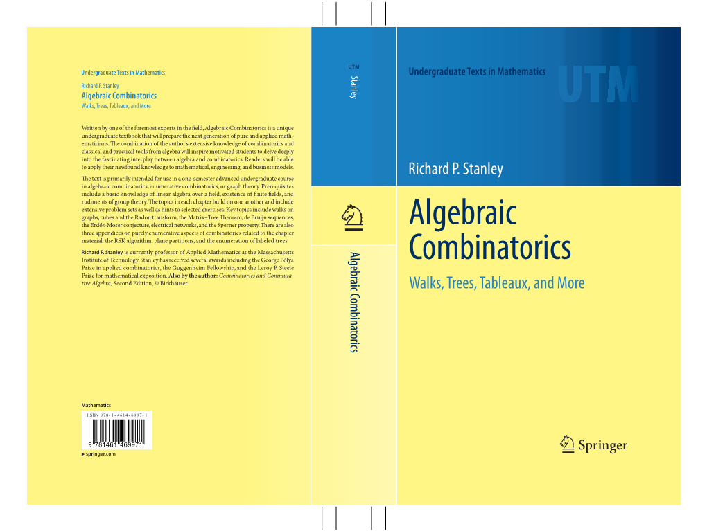 1 Algebraic Combinatorics