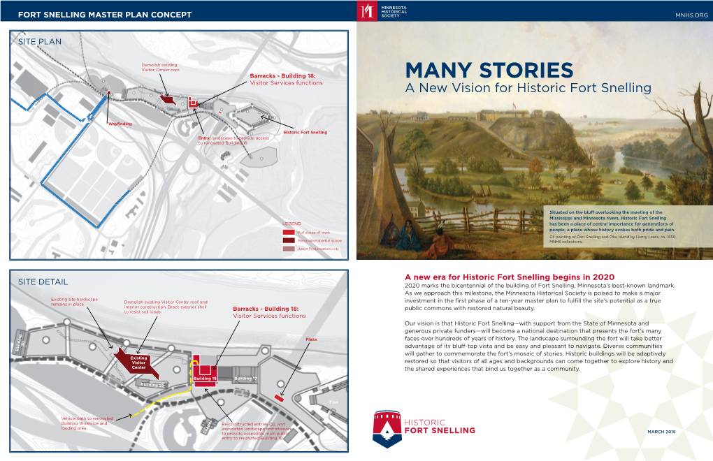 MANY STORIES Visitor Services Functions a New Vision for Historic Fort Snelling