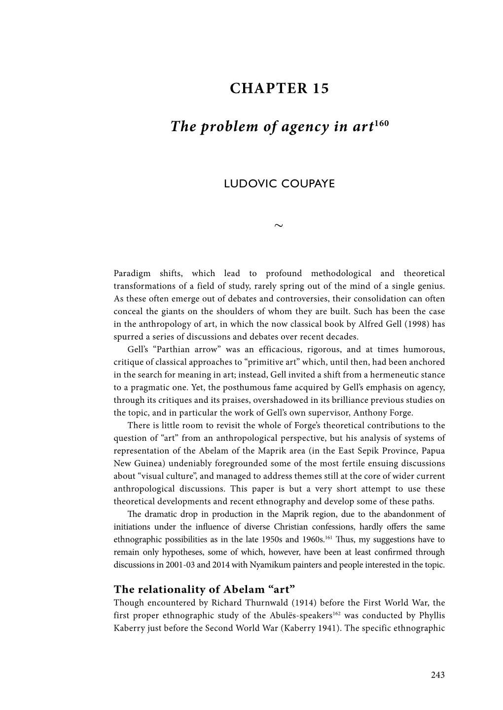 CHAPTER 15 the Problem of Agency in Art160