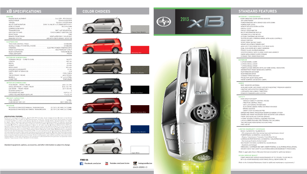 2013 Scion Xb Brochure