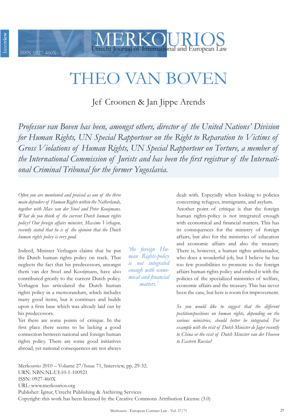 Theo Van Boven