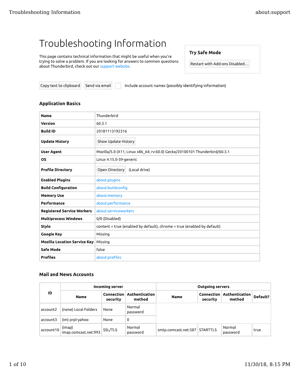 Troubleshooting Information About:Support