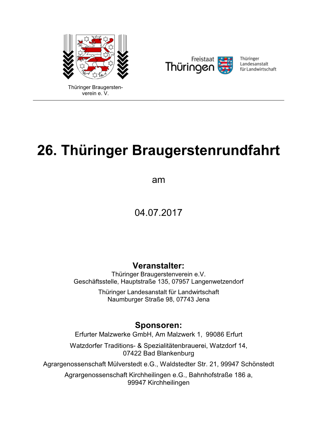 26. Thüringer Braugerstenrundfahrt 2017