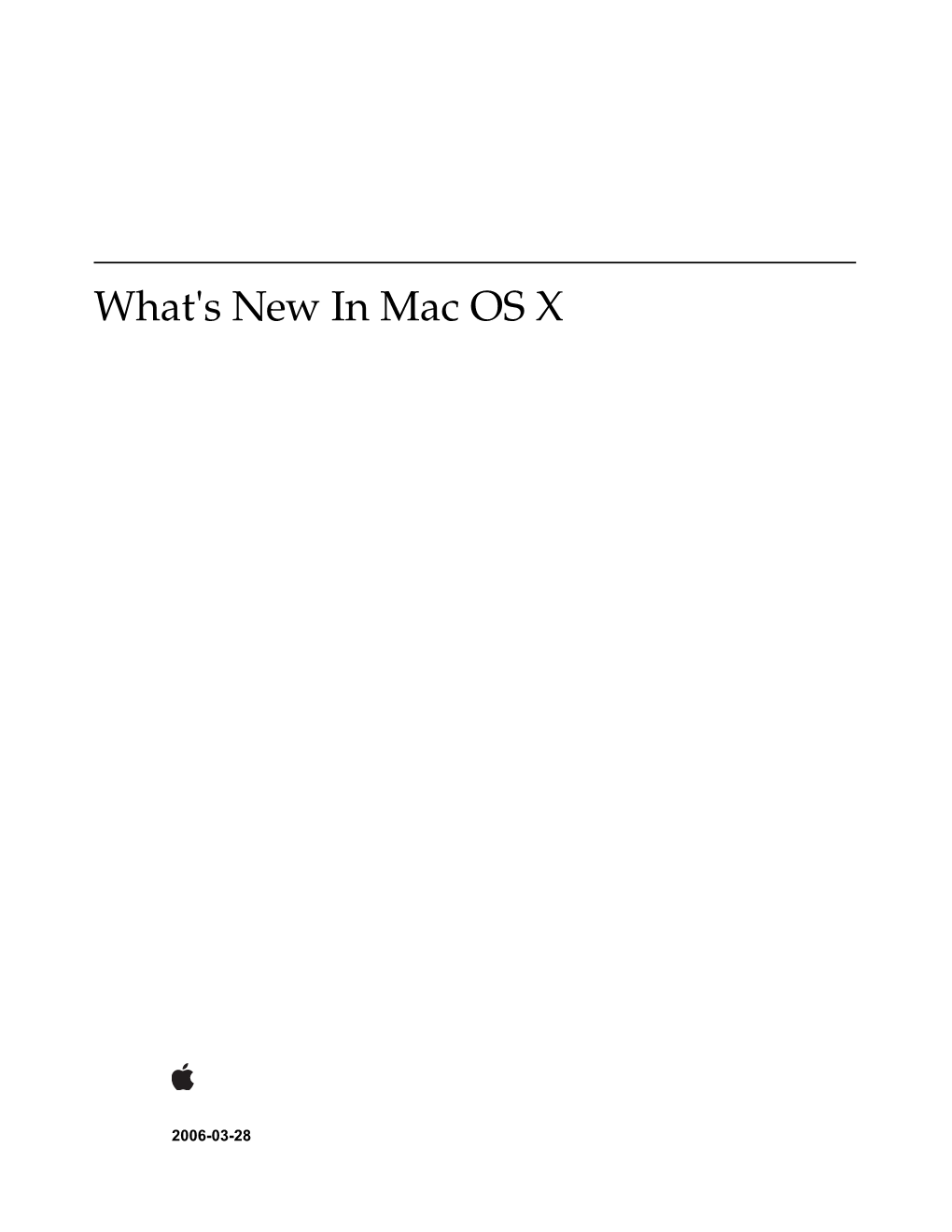 What's New in Mac OS X
