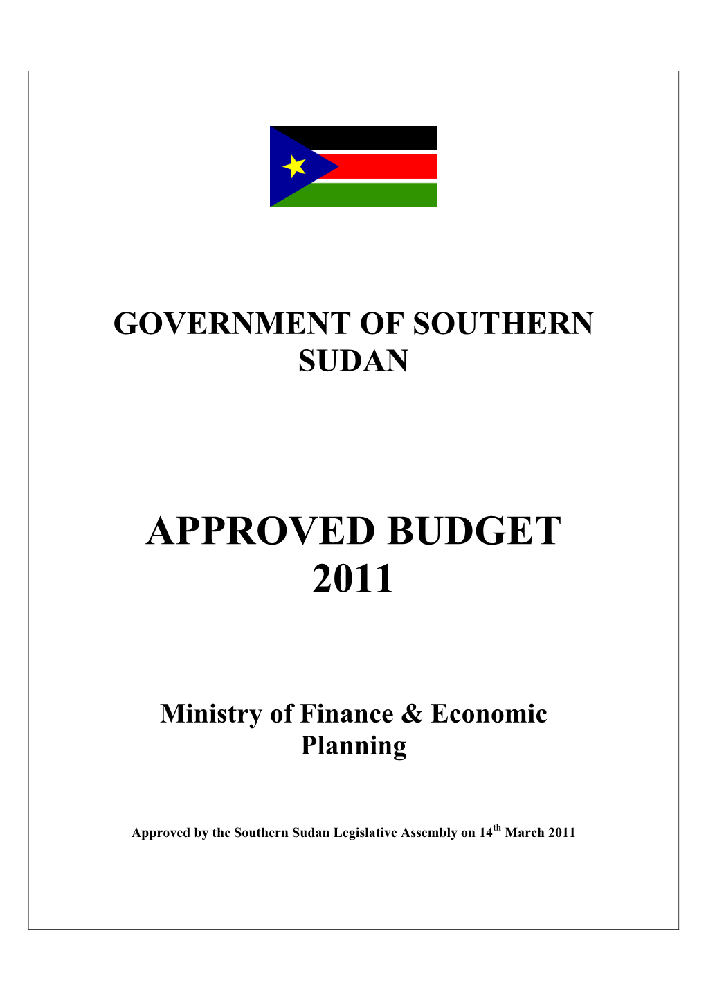 Approved Budget 2011