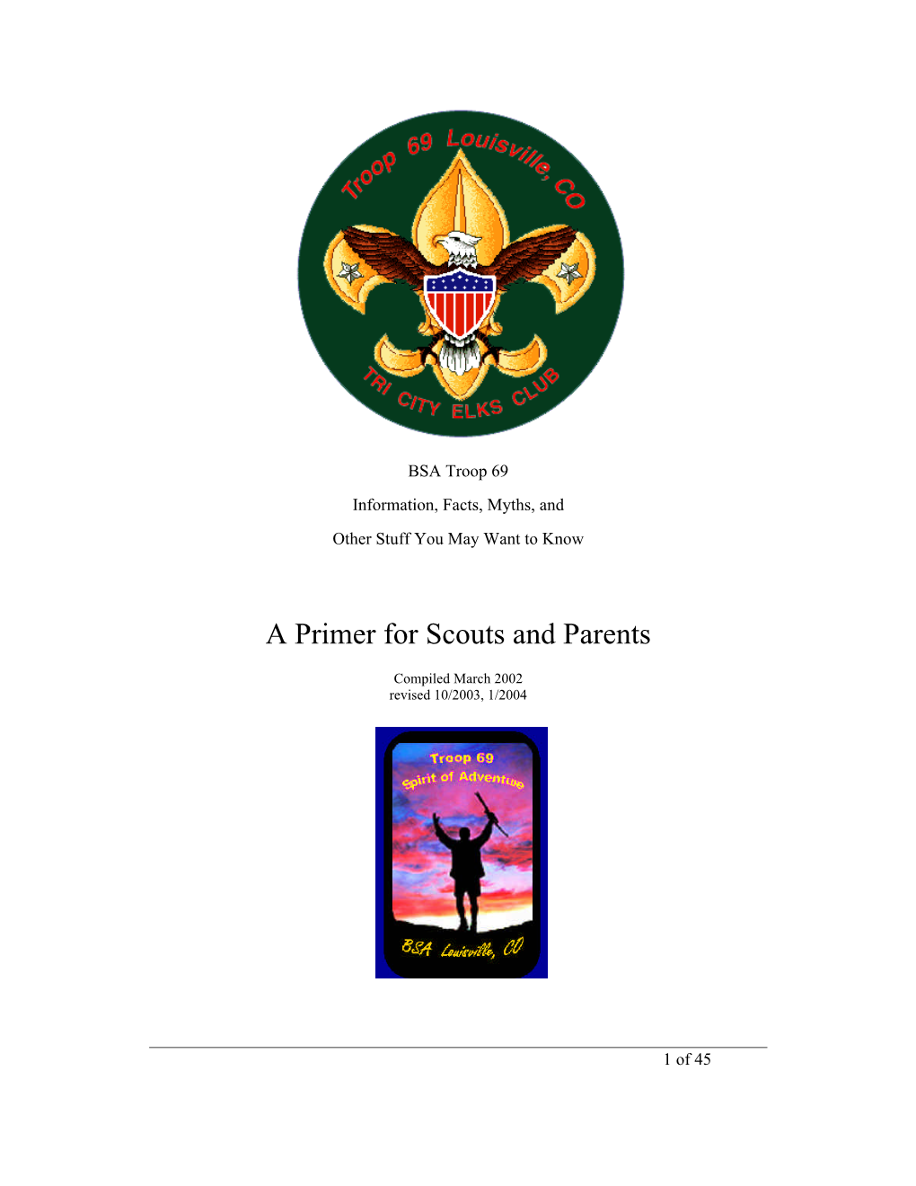 A Primer for Scouts and Parents