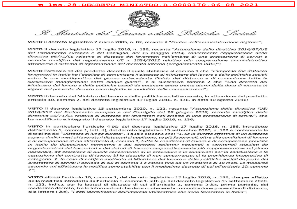 M Lps.28.DECRETO MINISTRO.R.0000170.06-08-2021