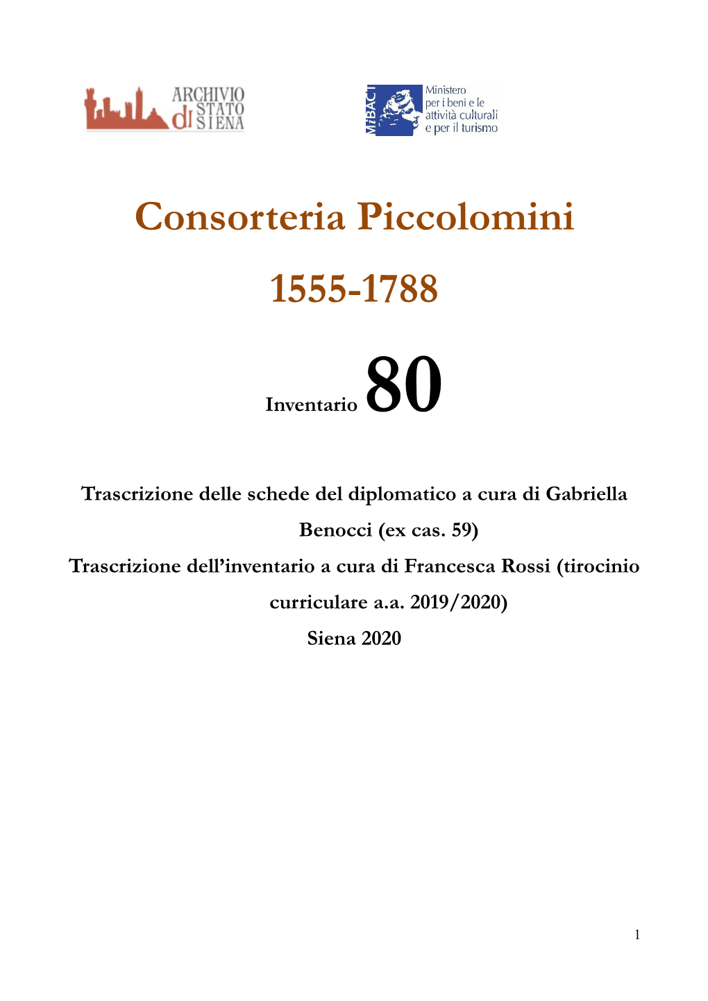 Consorteria Piccolomini 1555-1788