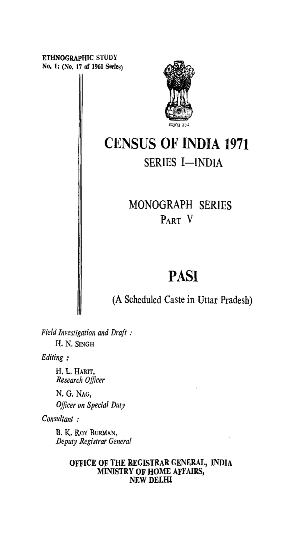 Monograph Series, Pasi, Part V, Series-1